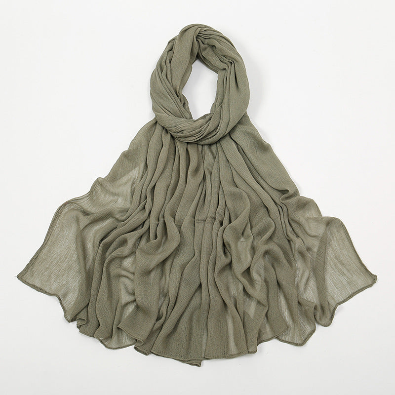 Curling Rayon Wrinkle Scarf Women's Simple Toe Cap