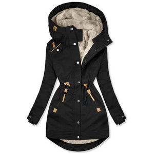 Women's Warm Fur Collar Long-sleeve Zipper Slim Jacket