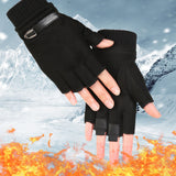 Mens Fingerless Gloves Magic Half Finger Winter Typing Touch Thermal Gloves Gift