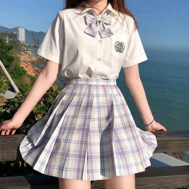 Student Jk Plaid Skirt Preppy Style Skirt