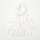 Flat Slub Cotton Solid Color Scarf Breathable Monochrome