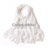 Pure Color Pearl Chiffon Scarf Headcloth Veil Chiffon Scarf