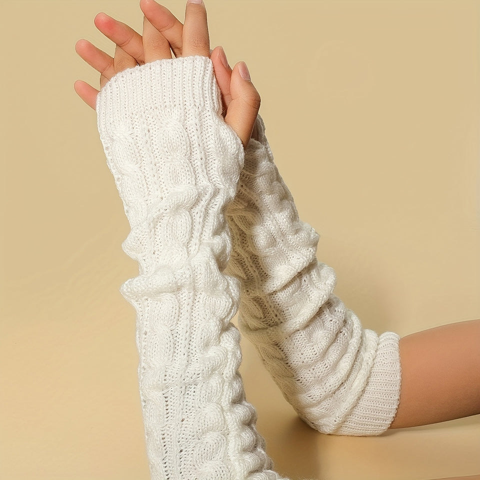 Twist Gloves Wool Half Finger Short Wristband Leakage Finger Arm Sleeve Winter Warm