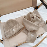 Heart Embroidery Solid Color Children Woolen Knitted Hat