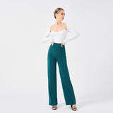 Solid Color Casual Pants Slim, High-waisted Bell Bottoms