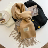 Double-sided Artificial Cashmere Scarf Women's Winter Warm Couple