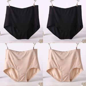 Women Underwear Soft Viscose Solid Color High Waist Panties 4pcs A Lot