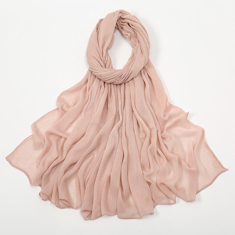 Curling Rayon Wrinkle Scarf Women's Simple Toe Cap