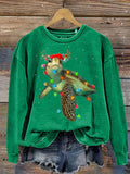 Women's Sweater 3D Digital Christmas Series Printed Crew Neck Sweatshirt