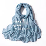 Pure Color Pearl Chiffon Scarf Headcloth Veil Chiffon Scarf