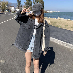 Denim Jacket Loose Korean Style Hong Kong Style Casual Jacket