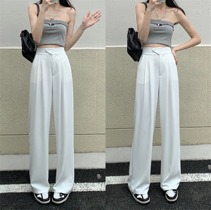 Women's New High Waist Loose Drape Suit Wide Leg Pants