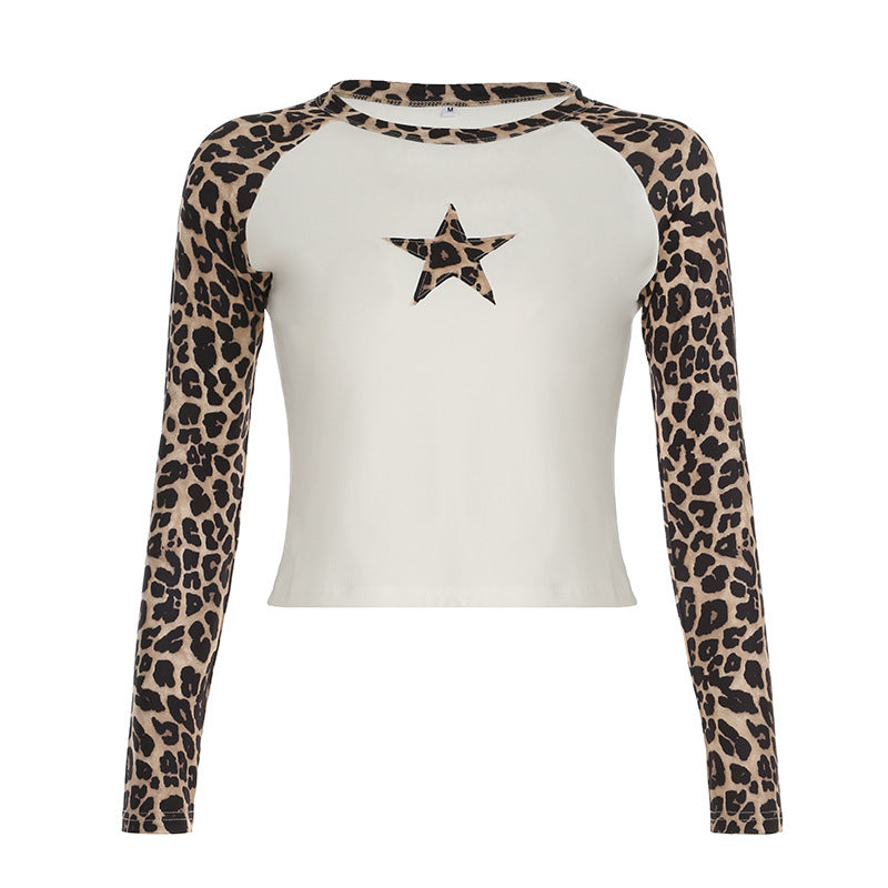 Women's Casual All-match Hot Girl Round Neck Long Sleeve Top