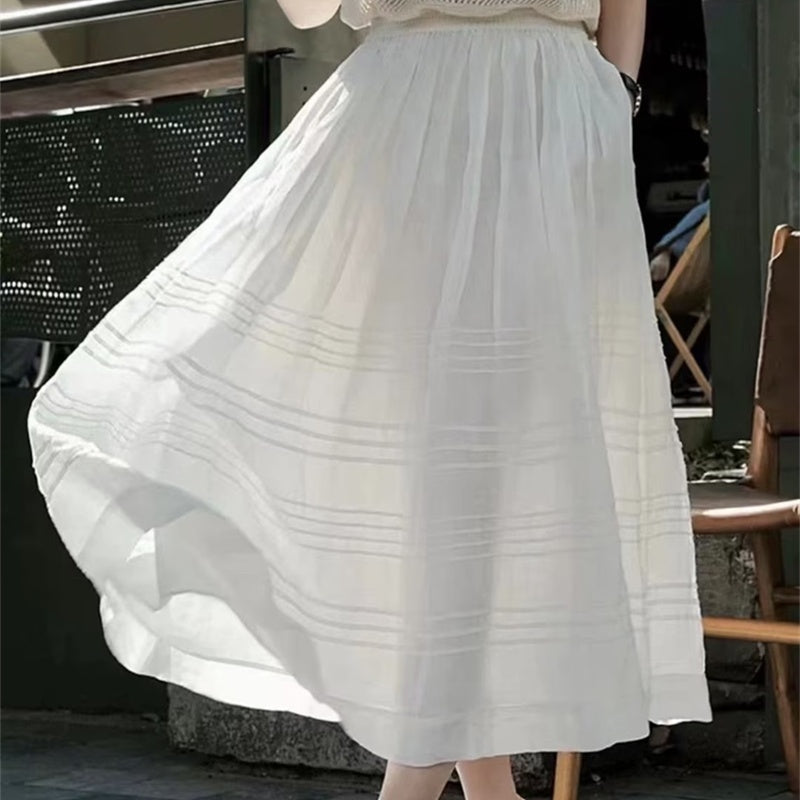 Women's Fashion Temperament Solid Color Skirt