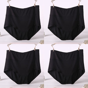 Women Underwear Soft Viscose Solid Color High Waist Panties 4pcs A Lot