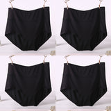 Women Underwear Soft Viscose Solid Color High Waist Panties 4pcs A Lot