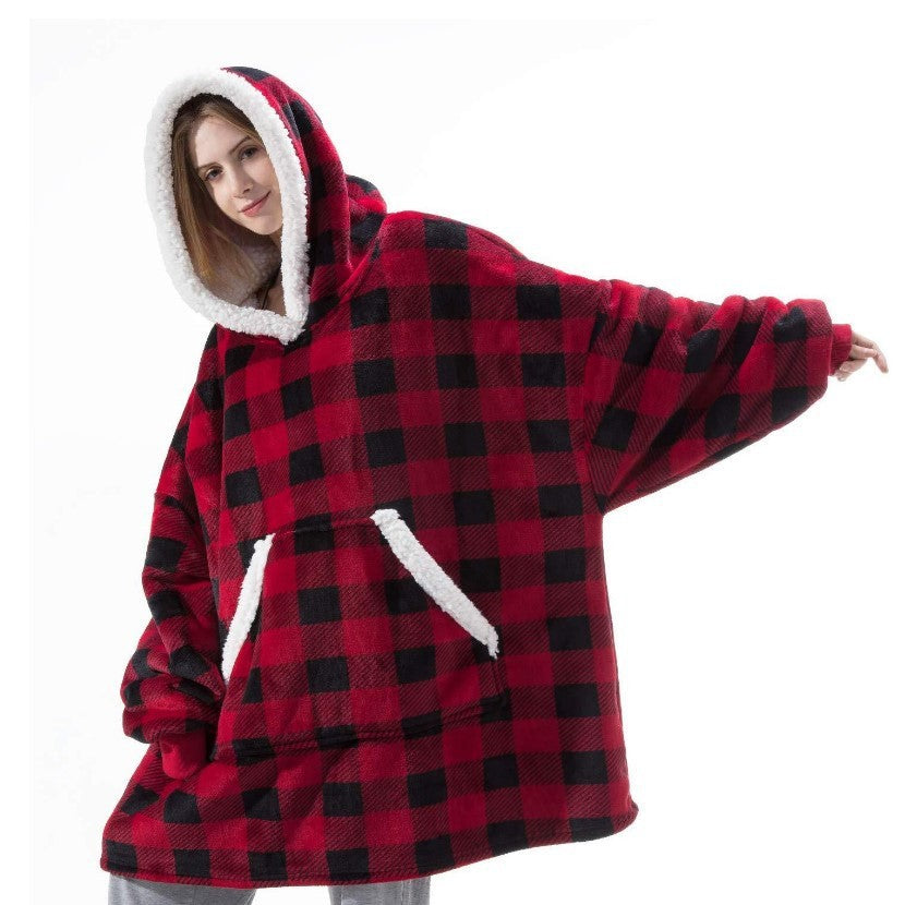 Men And Women Can Wear Zipper Flannel Lazy Blanket