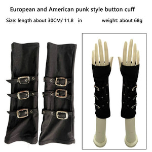 Sleeve Punk Dark Black Half Finger Sleeve Kunoichi Gloves