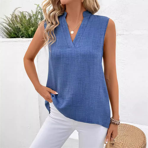 New Blouse Sleeveless V-neck Slim Design Women's Blouse