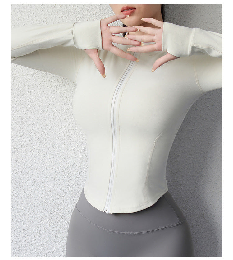 Women's Yoga Clothes Brushed Slim Fit Sports Long-sleeved Jacket