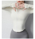 Women's Yoga Clothes Brushed Slim Fit Sports Long-sleeved Jacket