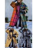 Women's Multi-color Checkered Long-sleeved Lapel Jacket