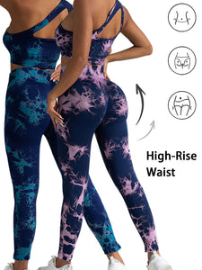 2pack Tie-dye Yoga Pants Seamless Yoga Pants