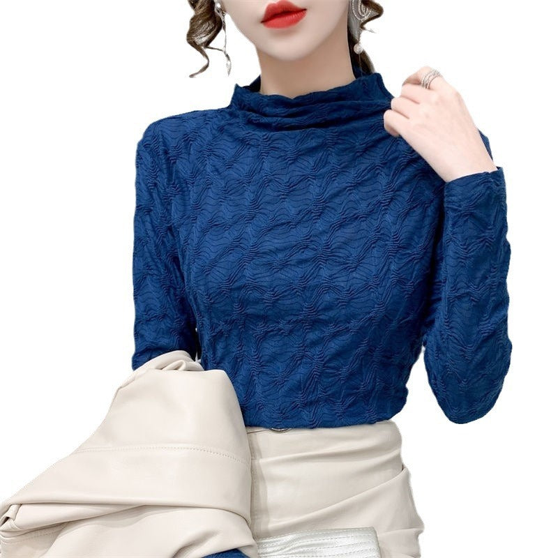 Thickened Half-high Collar Bottoming Shirt For Women