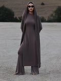 Solid Color Long Hooded Cardigan