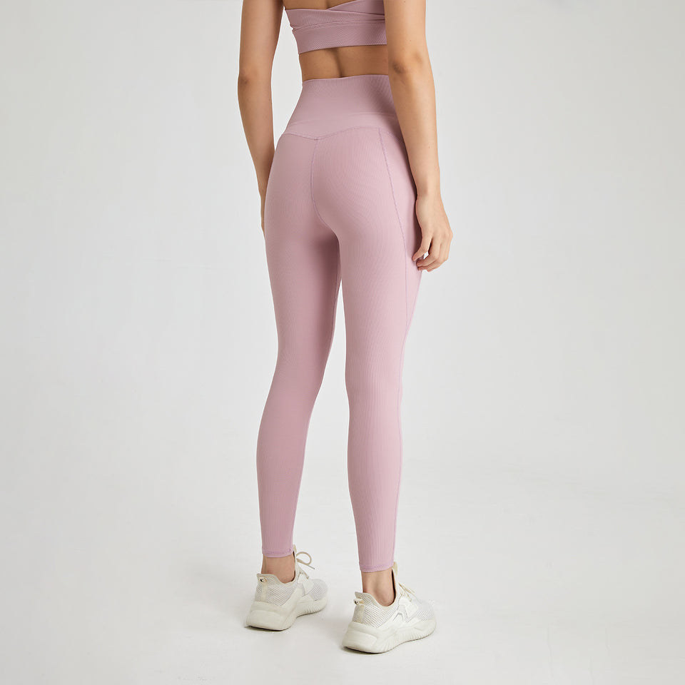 Rib Yoga Pants Women's High Waist Hip Lift Stretch