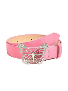 Rhinestone Butterfly Metal Snap Belt For Women