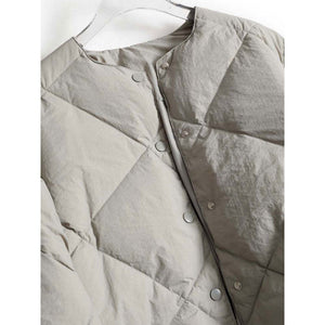 Gray Lattice Short Cotton Jacket Women