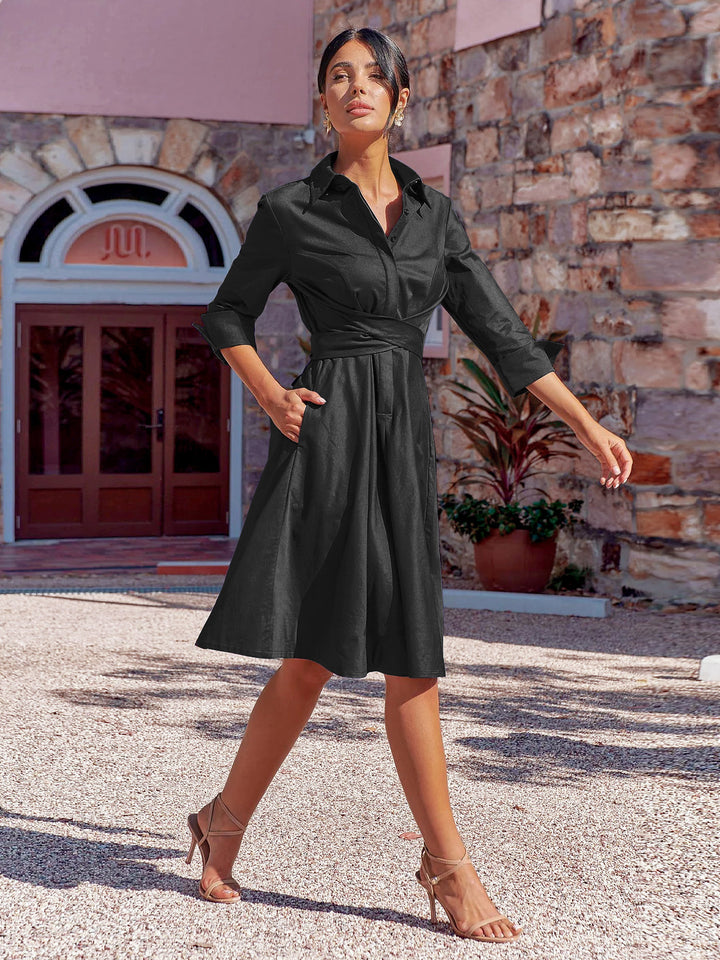 Women's Lace-up Shirt Elegant Dress