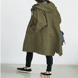 Korean Version Of The Thin Windbreaker Fat Mm mid-Length 200 kg Loose Coat