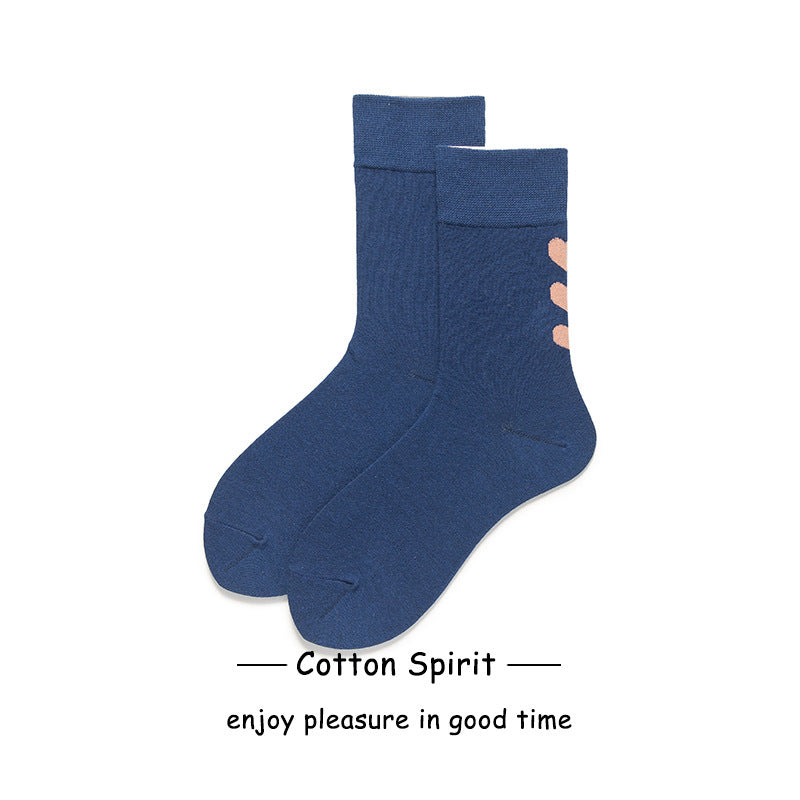 Women's Fashion Preppy Style Striped Mid-calf Length Socks