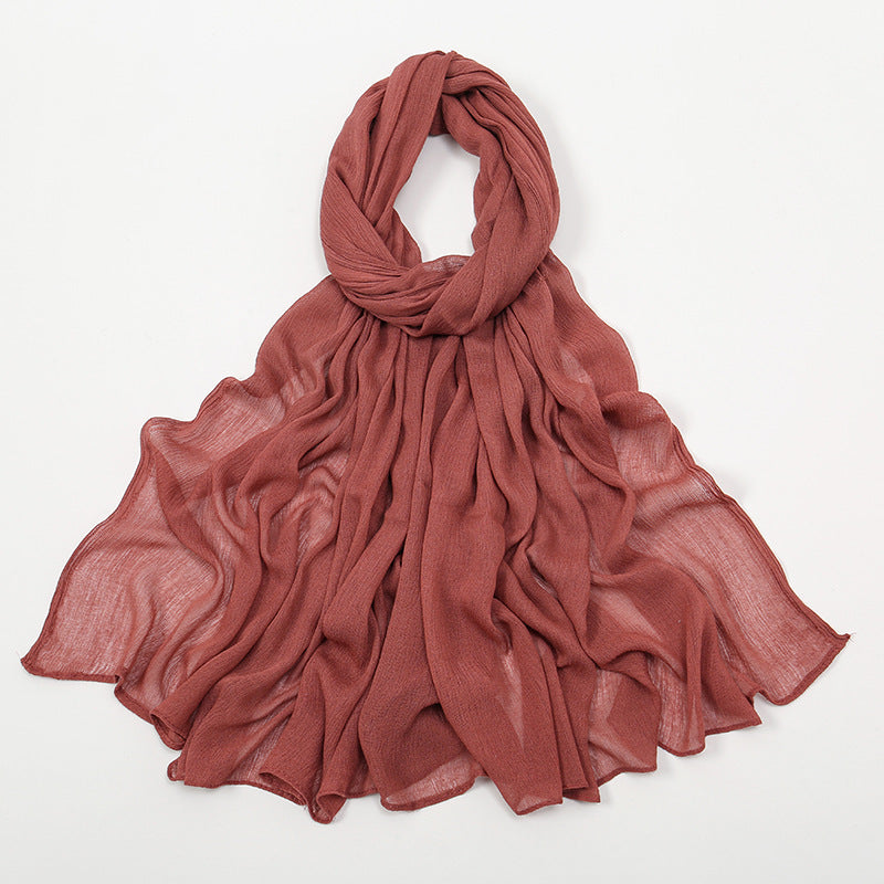 Curling Rayon Wrinkle Scarf Women's Simple Toe Cap