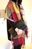 Colorful Extra Long Thick Tassel Plaid Scarf