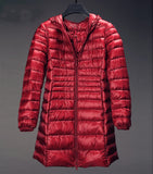 Lightweight Down Jacket Mid-length, Autumn And Winter Hooded Plus Fat Plus Size