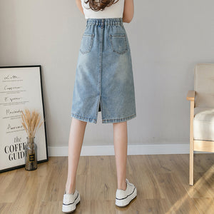 Summer Design Denim Skirt Mid-length