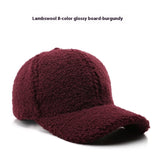 Baseball Cap Fashion Retro Solid Color Lamb Wool Curved Brim