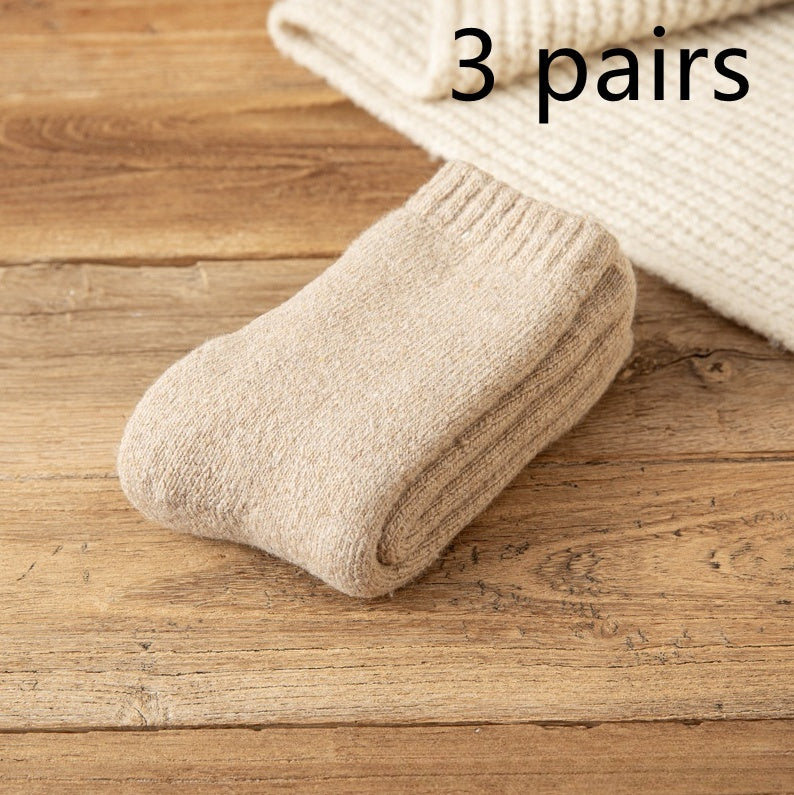 Winter Warm Padded Extra Thick Fleece Lined Fur Selvedge Female Middle Tube Socks