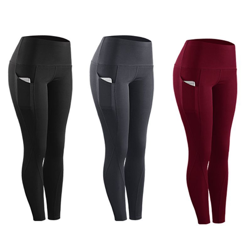 Women Compression Skinny Fitness Leggings Women Stretch Sportswear Casual Leggings Pants with Pocket