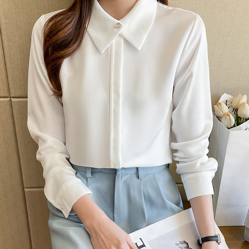 Business Chiffon Blouse Women Long Sleeve Tops Outerwear