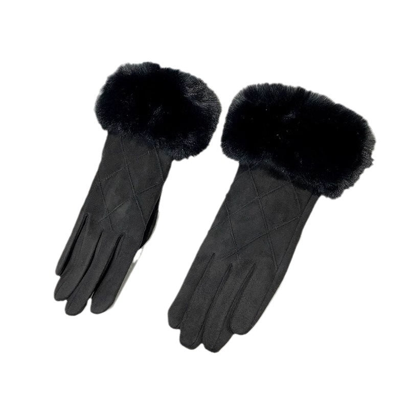 Fleece Lined Padded Warm Keeping Touch Screen Gloves Outdoor Cold-proof Gloves