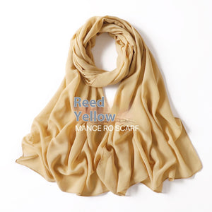 Pure Color Pearl Chiffon Scarf Headcloth Veil Chiffon Scarf