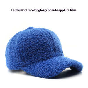 Baseball Cap Fashion Retro Solid Color Lamb Wool Curved Brim