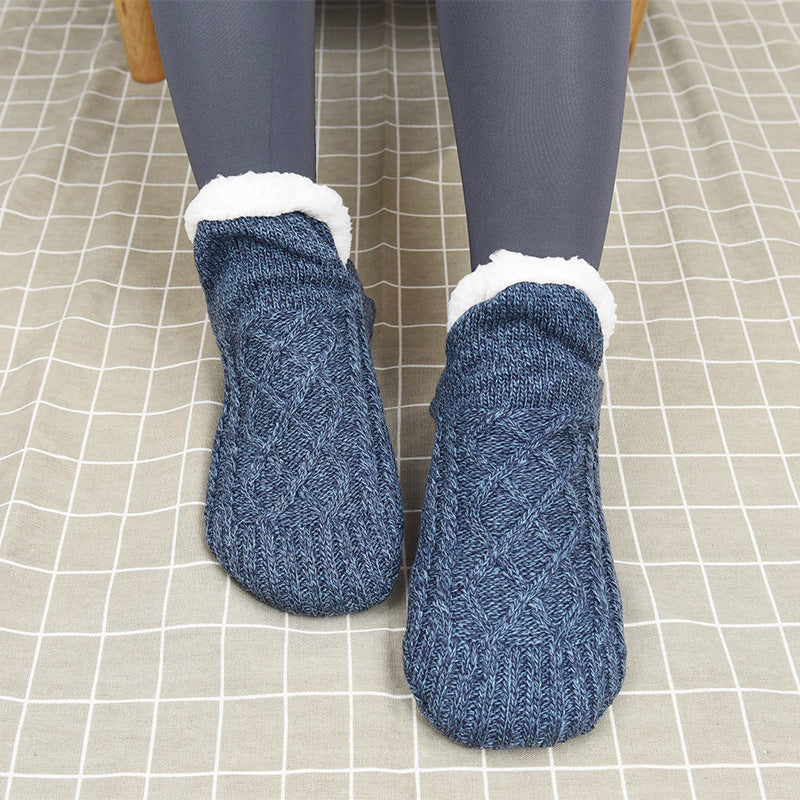 In Winter Add Fleece And Thicken Warm Slippers And Socks