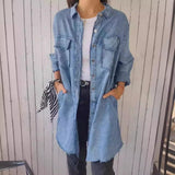 Jean-like Cloth Casual Long Shirt Coat