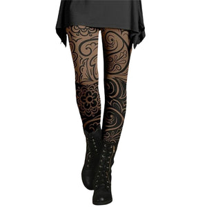 Women's Fashionable Retro Ethnic Style Slimming Printed Leggings