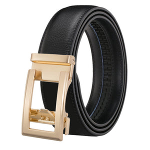 Men's Leather Belt Automatic Buckle